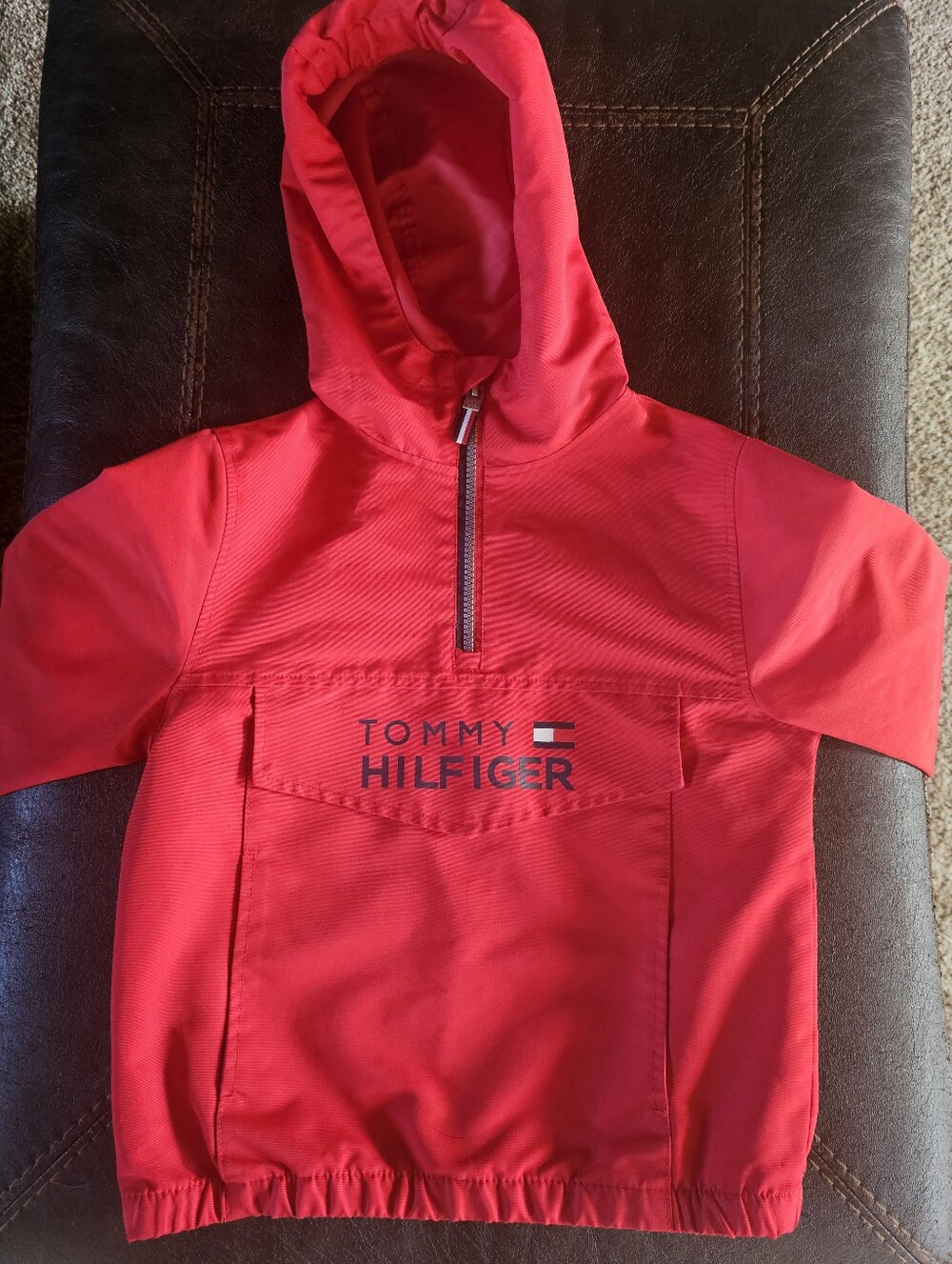 Tommy Hilfiger Red Kids Hooded Half-Zip Pullover, Toddler Size 5